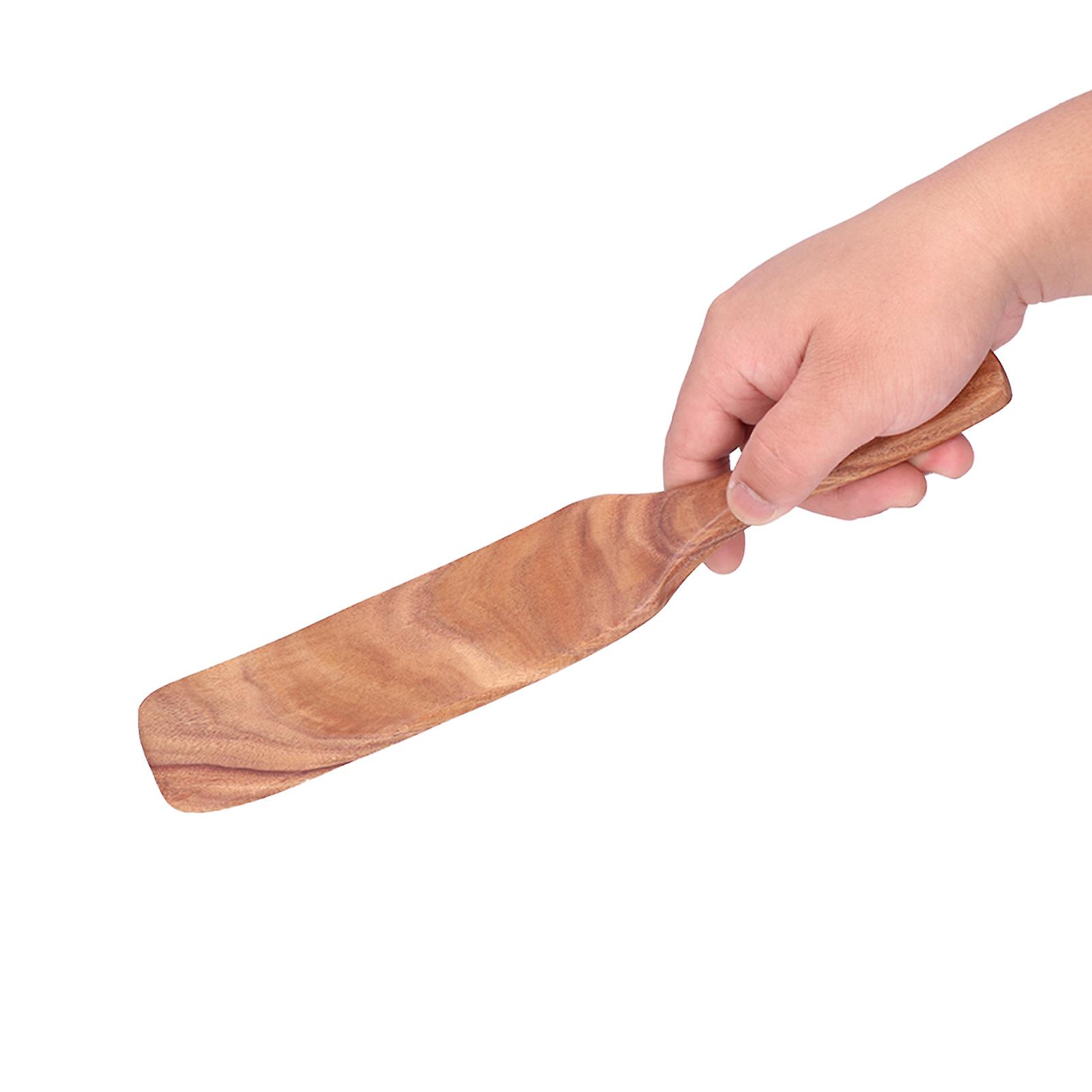 Wooden Cooking Spatula Teak Spurtle Non-stick Pizza Spatula Kitchen Utensils Cooking Stirring Mixing Serving[29*5.5 Cm]