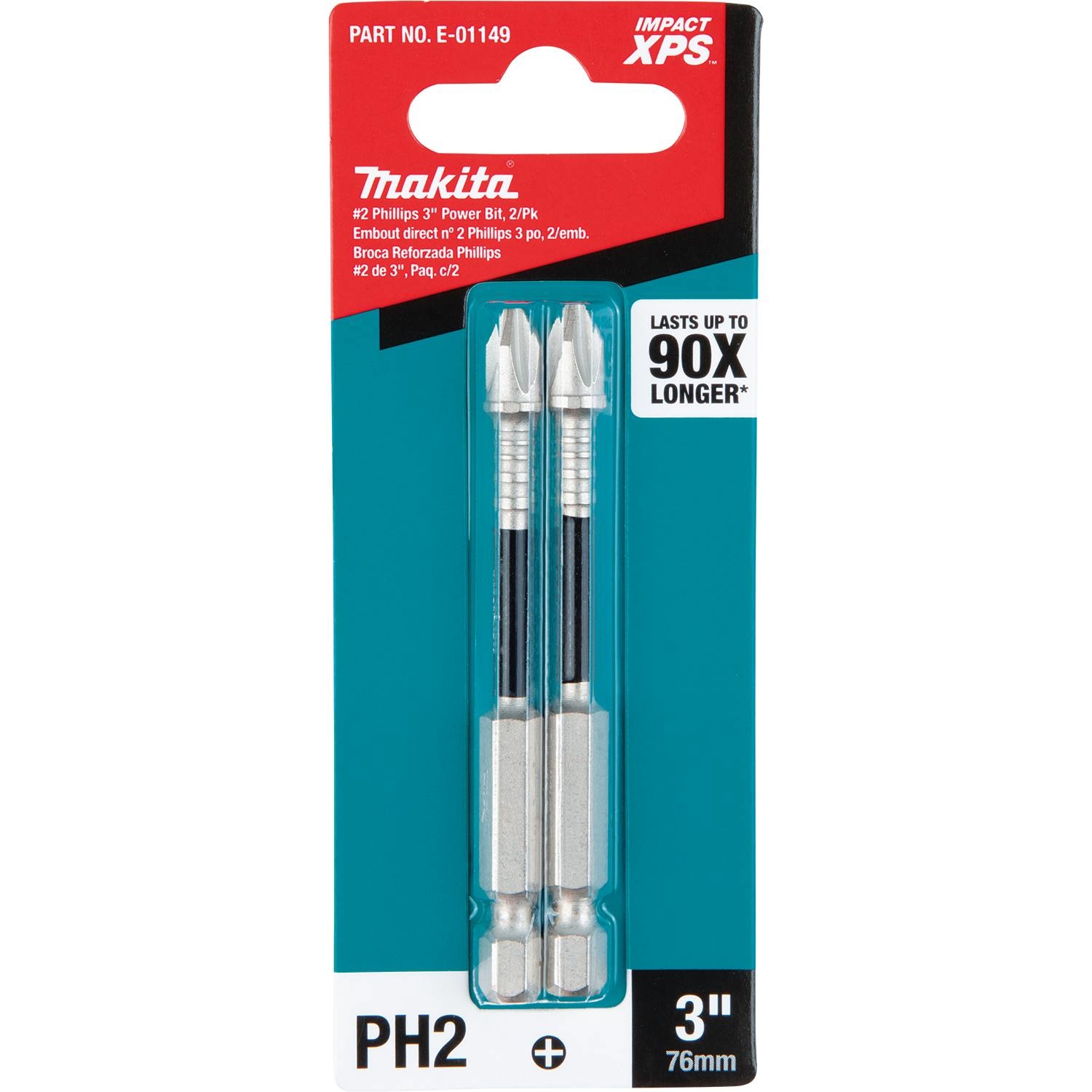 Makita Impact XPS Phillips #2 X 3 in. L Power Bit Steel 2 pk