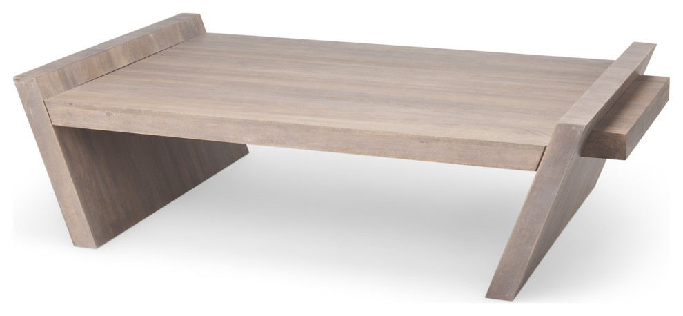 Elaine II Light Brown Solid Wood Coffee Table   Transitional   Coffee Tables   by Mercana  Houzz