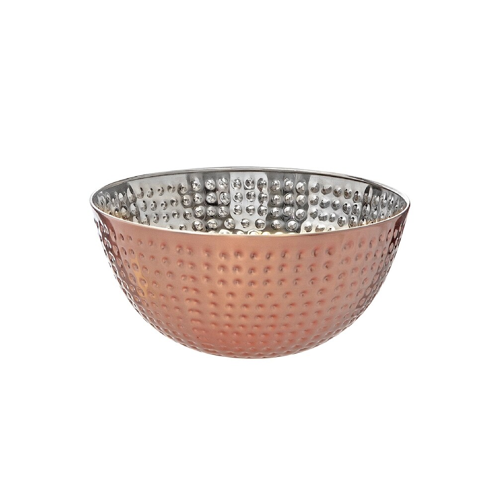 Metallic Rose Hammered Salad Bowl 7.50\