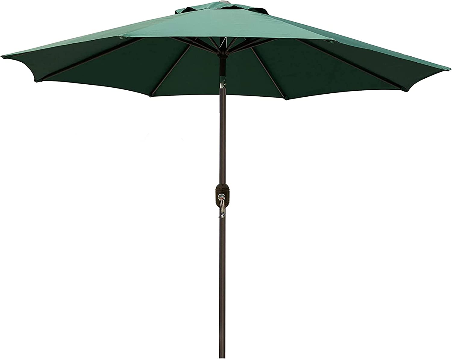 9' Outdoor Market Patio Umbrella with Push Button Tilt and Crank, 8 Ribs (Tan)