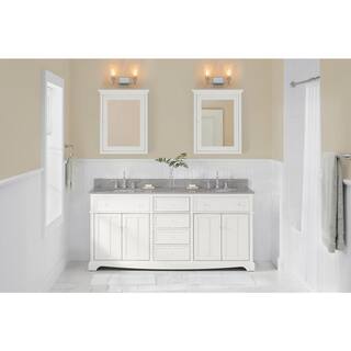 Home Decorators Collection Fremont 72 in. W x 22 in. D x 34 in. H Freestanding Bath Vanity in White with Gray Granite Top MD-V1792