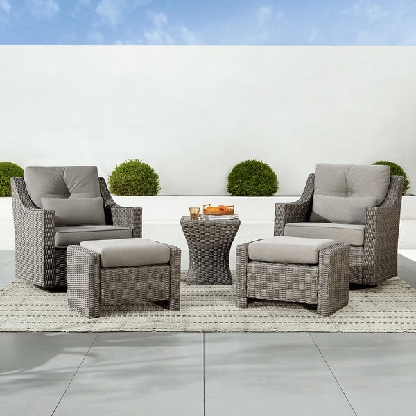 Murphy Outdoor Wicker Patio Furniture Swivel Glider Chair