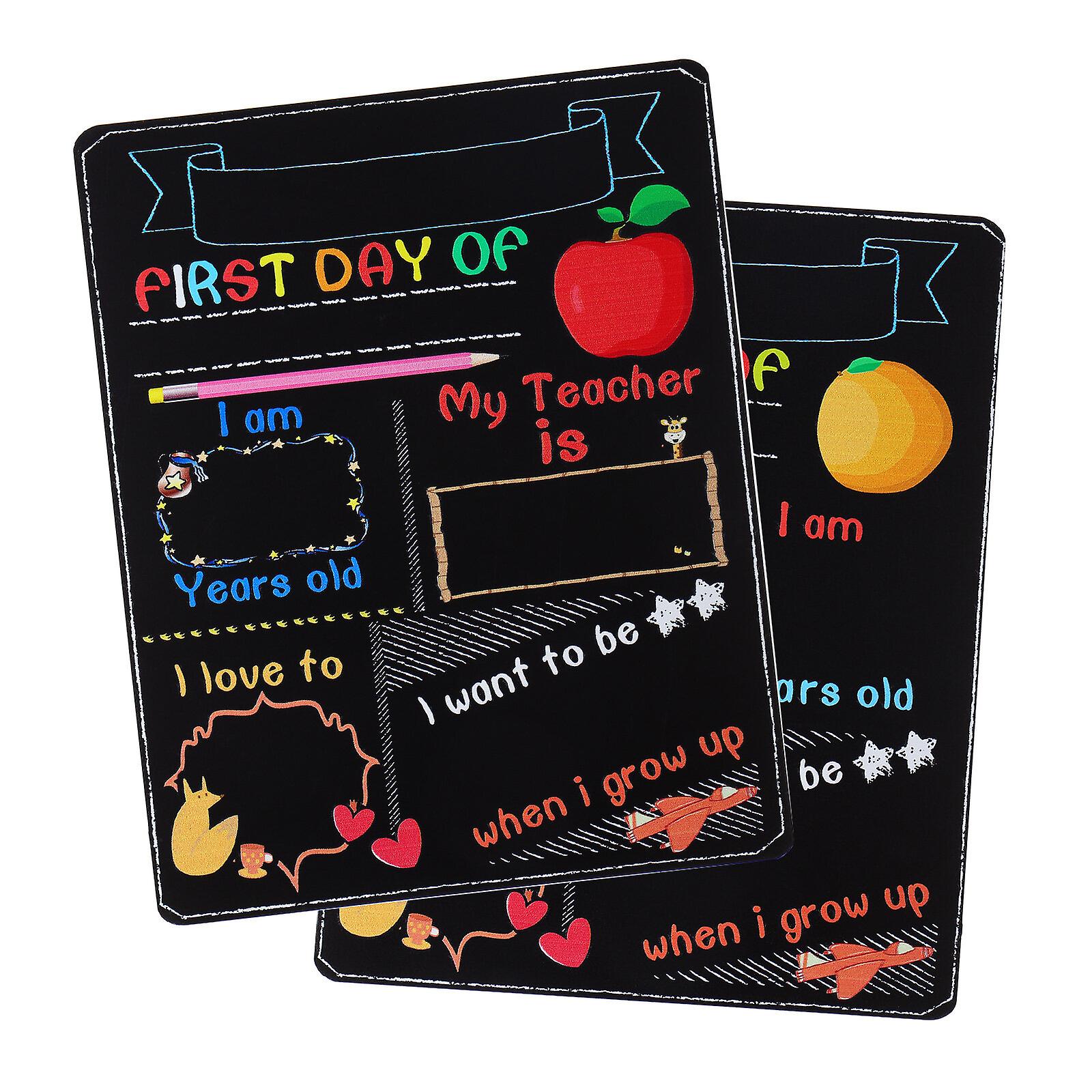 Nuobesty Double Sided Chalkboard Student Message Chalkboard Color Printing Black Board Back To School Chalkboard Sign