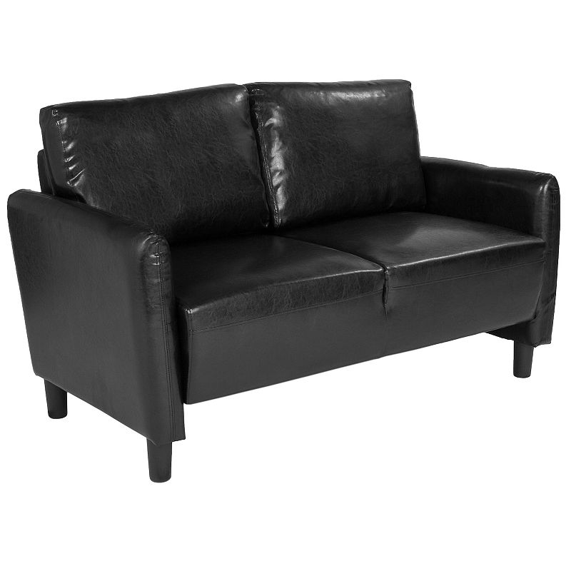 Flash Furniture Candler Park Faux Leather Loveseat Couch