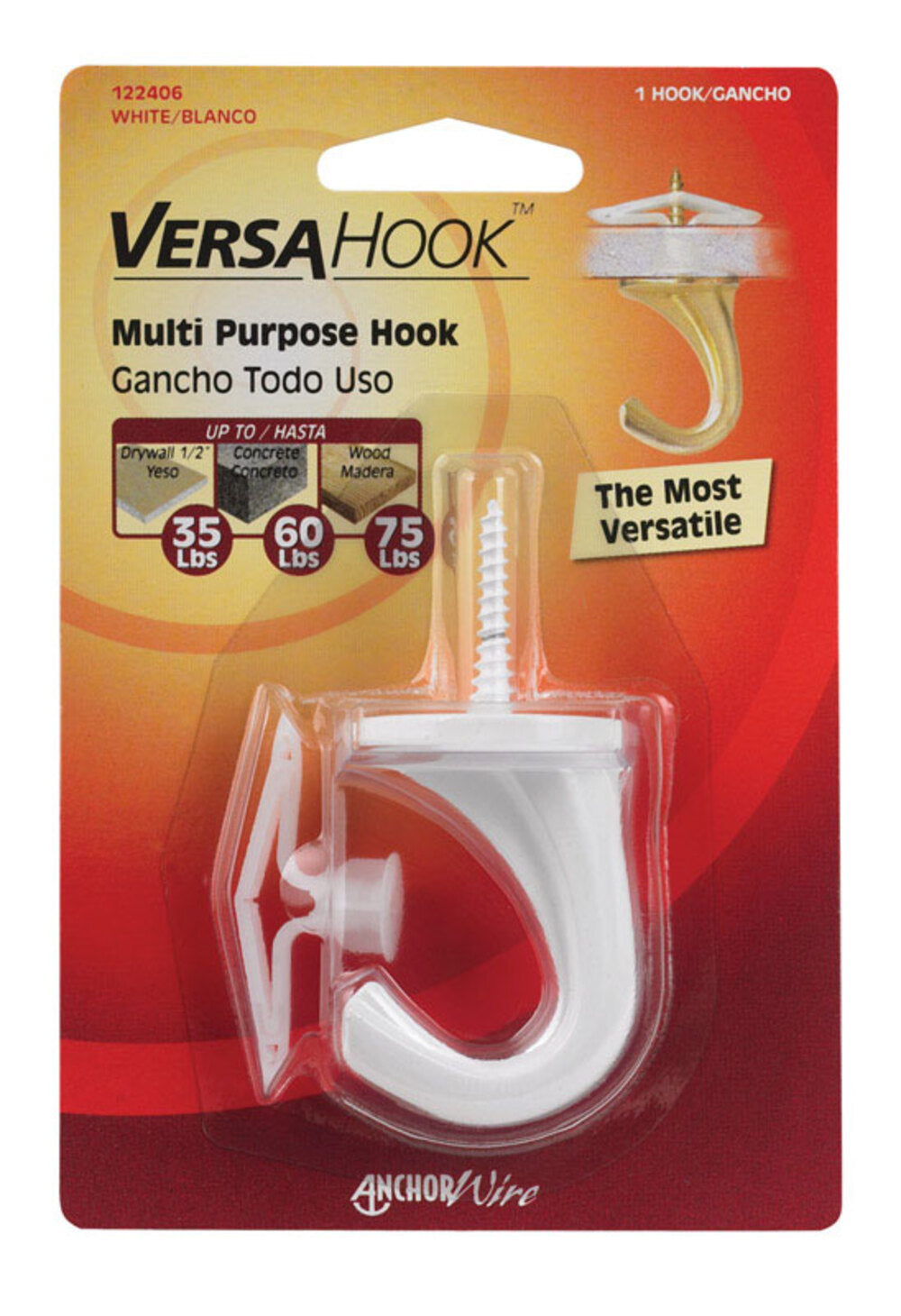 VERSA HOOK LG 75LB WHT