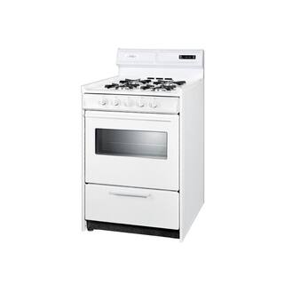 Summit Appliance 24 in. 2.9 cu. ft. Gas Range in White WNM6307KW