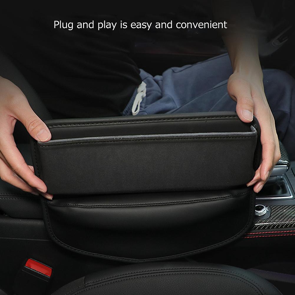 Car Seat Gap Filler Organizer Sude Multifunctional Car Gap Storage Organiser For Phone Wallet Cards Black