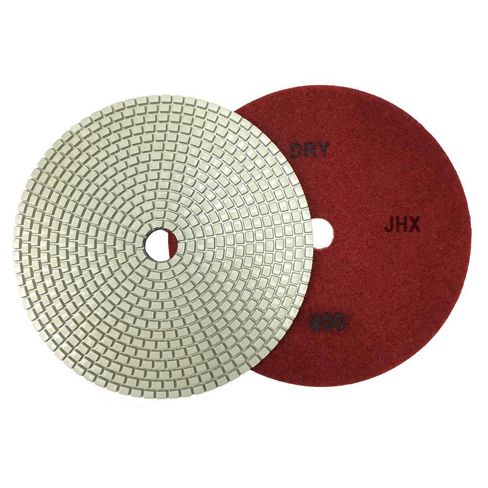 7 in. JHX DryWet Diamond Polishing Pads for ConcreteGranite Set of (7-Pieces) with 7 in. Back Holder JHXR175SET7B