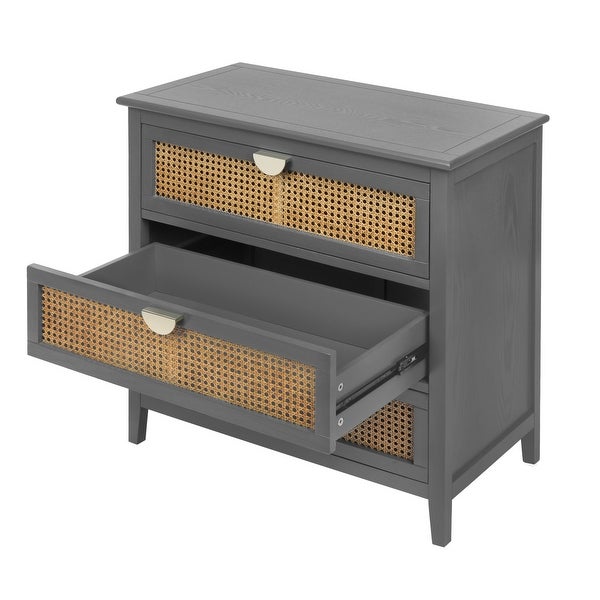 3 Drawer Natural rattan Cabinet - - 37925674