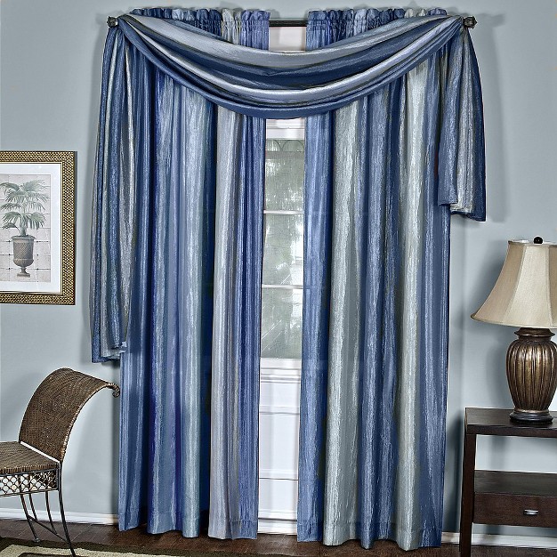 Kate Aurora Royal Ombre Crushed Semi Sheer Single Window Scarf Treatment