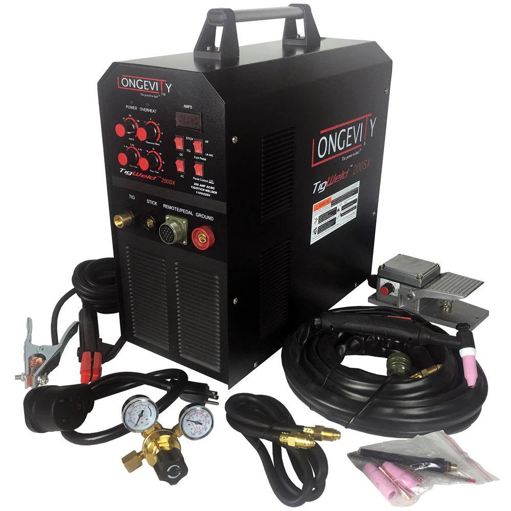 Longevity Tigweld 200SX 200 Amp TIG Welder with Dual Voltage Technology 444510