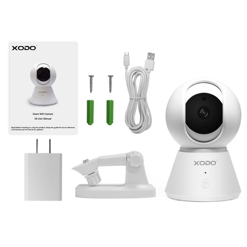 Xodo Smart Home Wireless Wi-Fi Security Camera for DogPetNanny 1080p HD Baby Monitor Color Night Vision Sound Detection E6