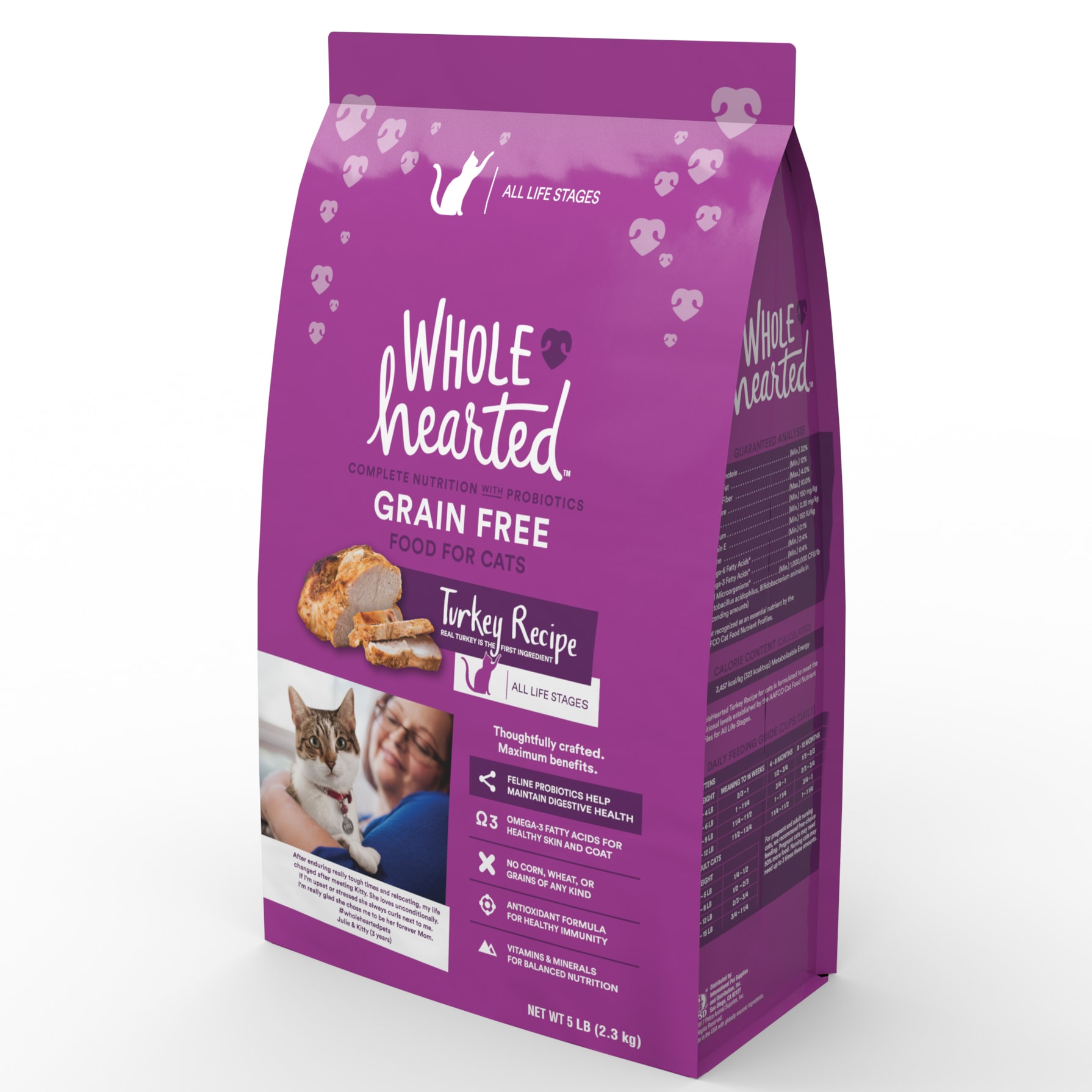 WholeHearted Grain Free Turkey Formula Dry Cat Food， 5 lbs.