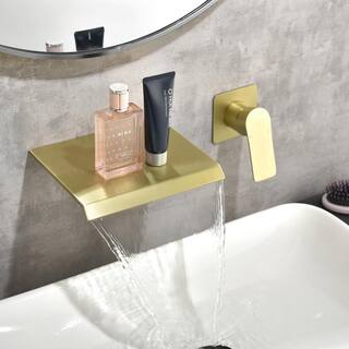 Nestfair Single-Handle Wall Mounted Bathroom Faucet in Brushed Gold SMD2416G