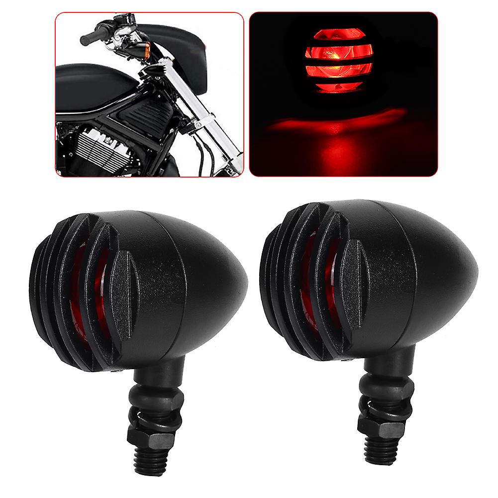 12v 5w Universal Vintage Motorcycle Turn Signal Light Indicator Lamp Modified Partblack Red