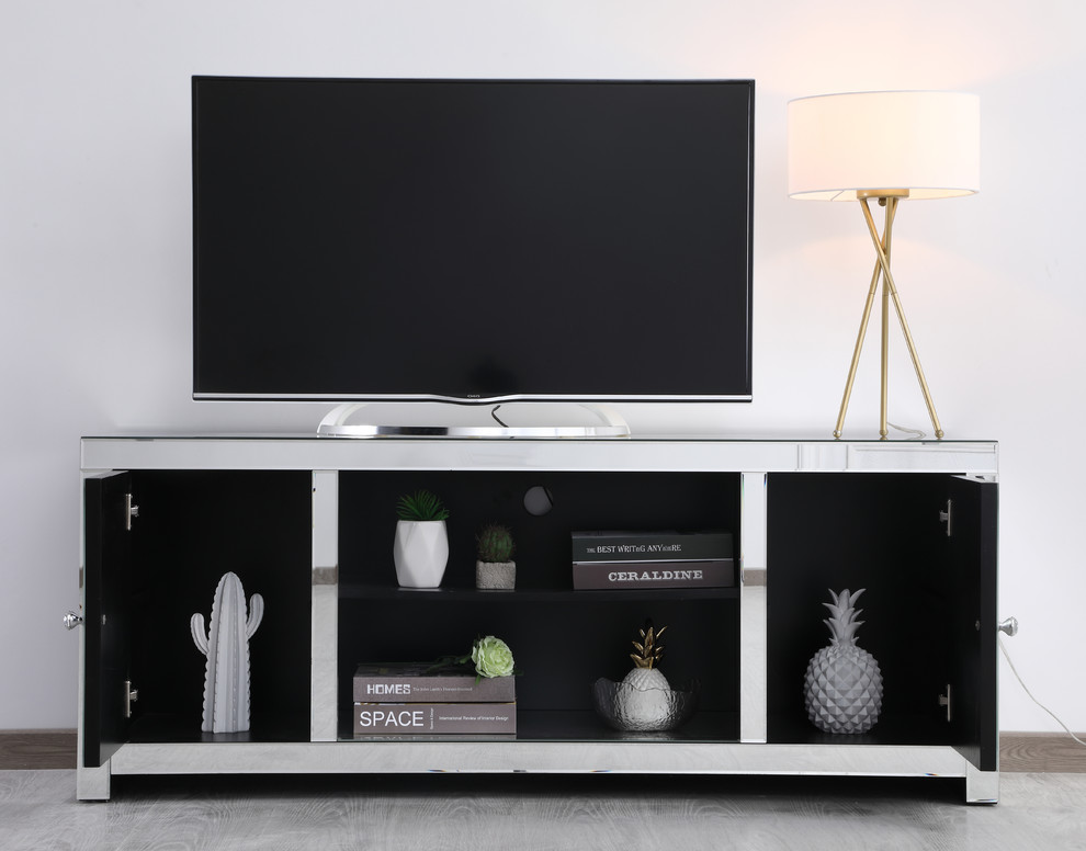 Crystal Mirrored TV Stand   Contemporary   Entertainment Centers And Tv Stands   by Elegant Furniture  ampLighting  Houzz