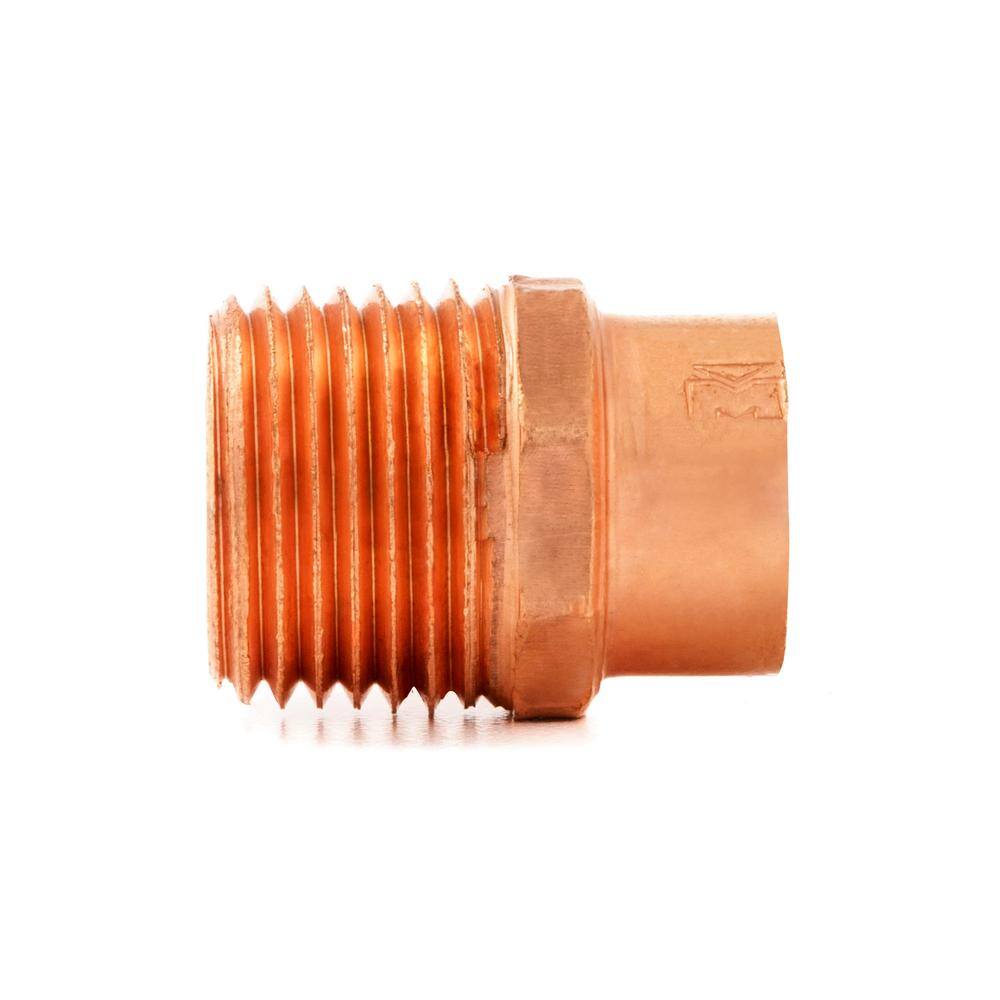 Everbilt 12 in. Copper Pressure Cup x MPT Male Adapter Fitting W 01131EB