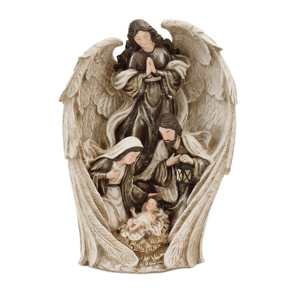 Holy Family w/Angel 10H Resin