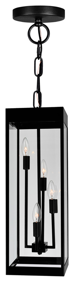 CWI LIGHTING 1695P8 4 101 Windsor 4 Light Black Outdoor Ceiling Light   Outdoor Hanging Lights   by LIGHTING JUNGLE  Houzz