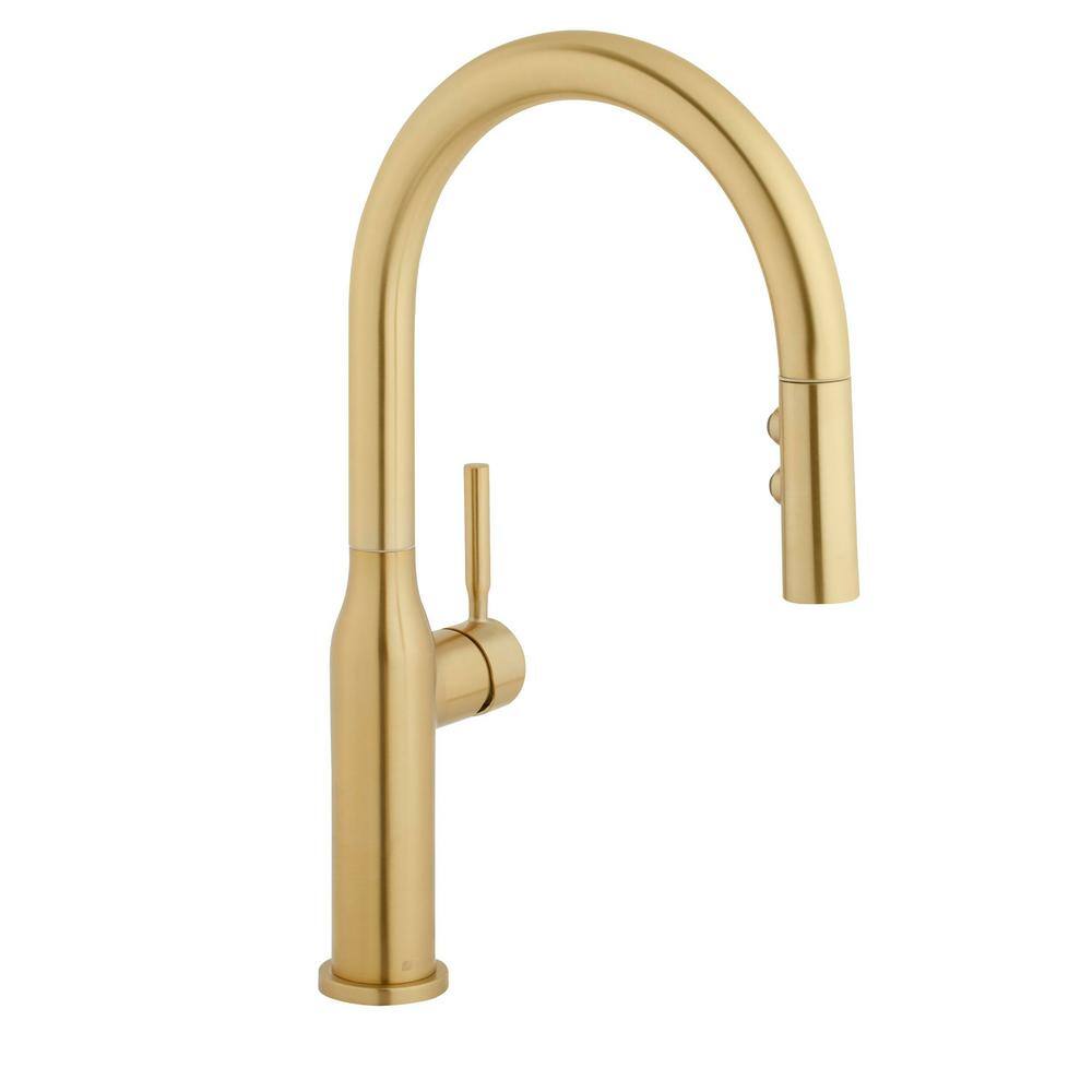 Glacier Bay Upson Single-Handle Pull-Down Sprayer Kitchen Faucet in Matte Gold HD67553-014405