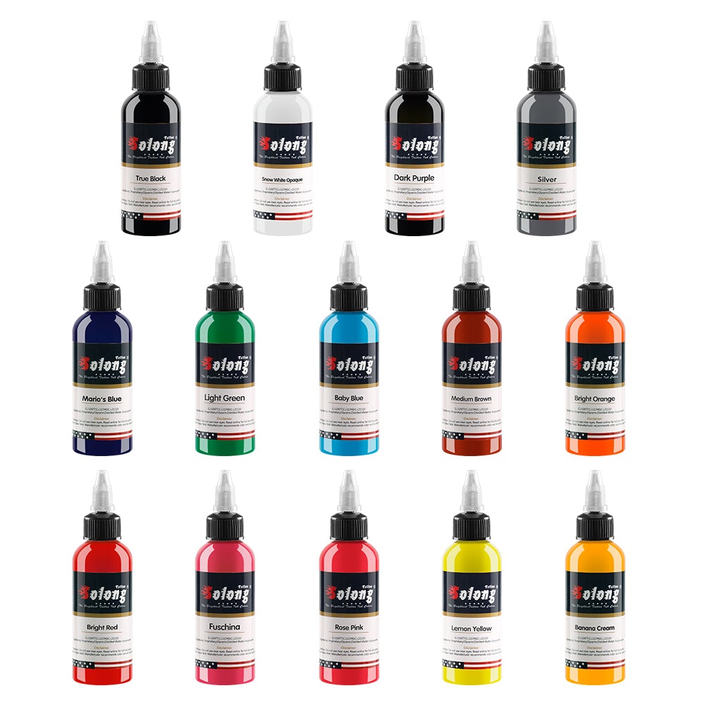 Bluerockt 14 Color Ink Pigment Set 1oz (30ml) x 14 Bottle