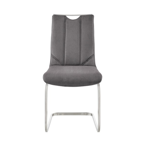 Pacific Modern Metal and Grey Upholstered Dining Chairs - Set of 2