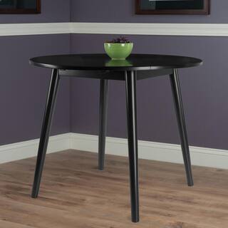 WINSOME WOOD Moreno 36 in. Black Round Drop Leaf Table 20036