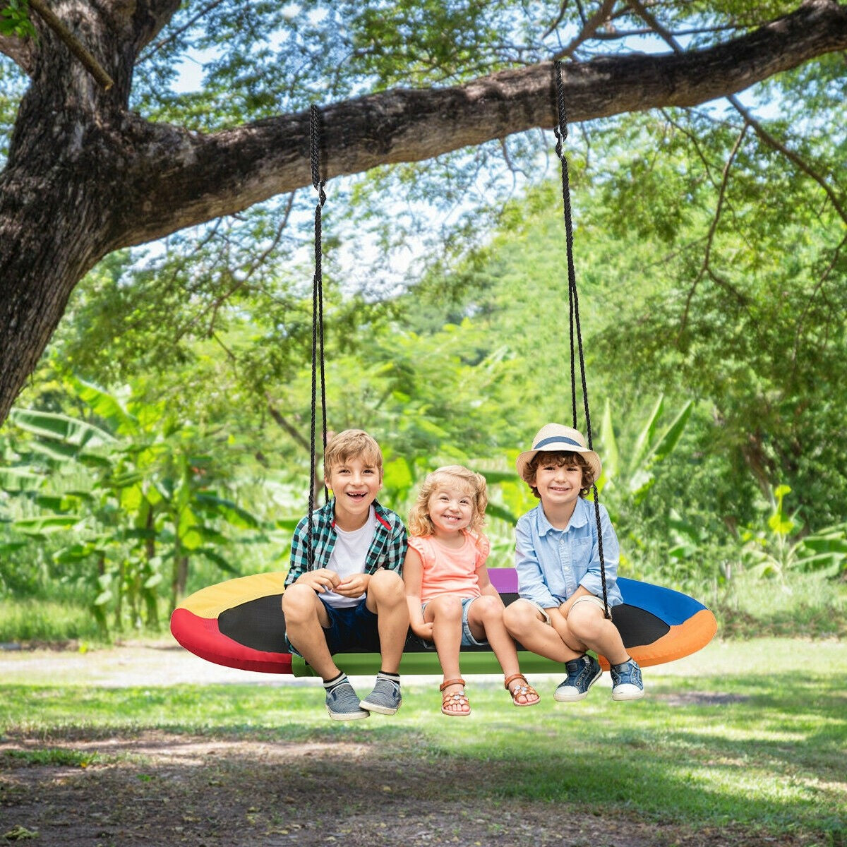 Costzon 60'' Giant Waterproof Platform Saucer Tree Swing Set, 700 lb Weight Capacity