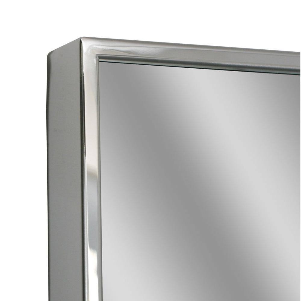 Deco Mirror 24 in. W x 30 in. H Framed Rectangular Bathroom Vanity Mirror in Bright chrome 8430