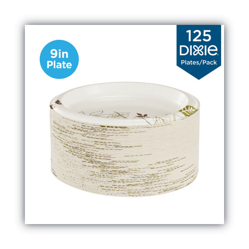 Dixie Pathways Soak-Proof Shield Mediumweight Paper Plates， WiseSize， 8.5