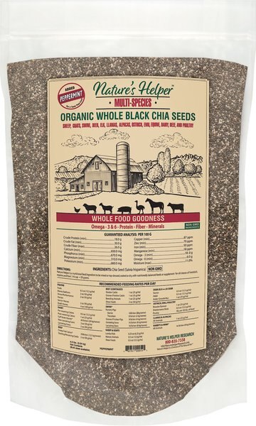 Nature's Helper Multi-Species Organic  Whole Black Chia Seeds with Peppermint