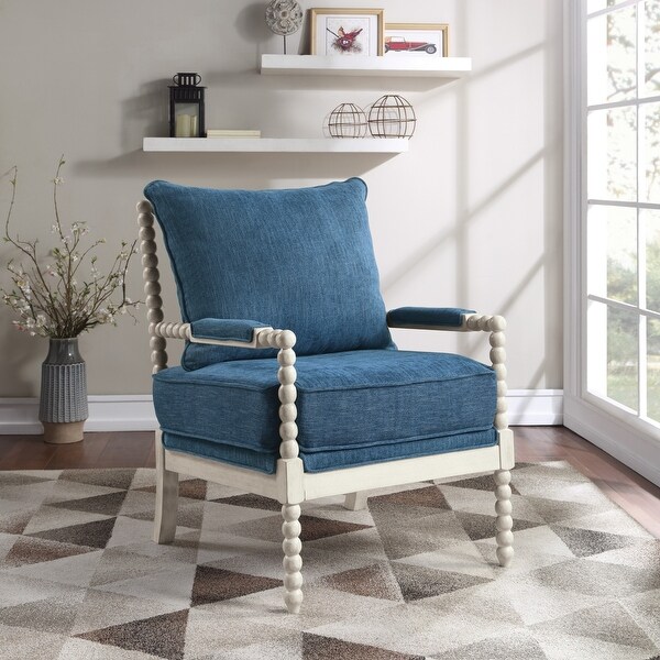 Kaylee Spindle Chair in Fabric with White Frame