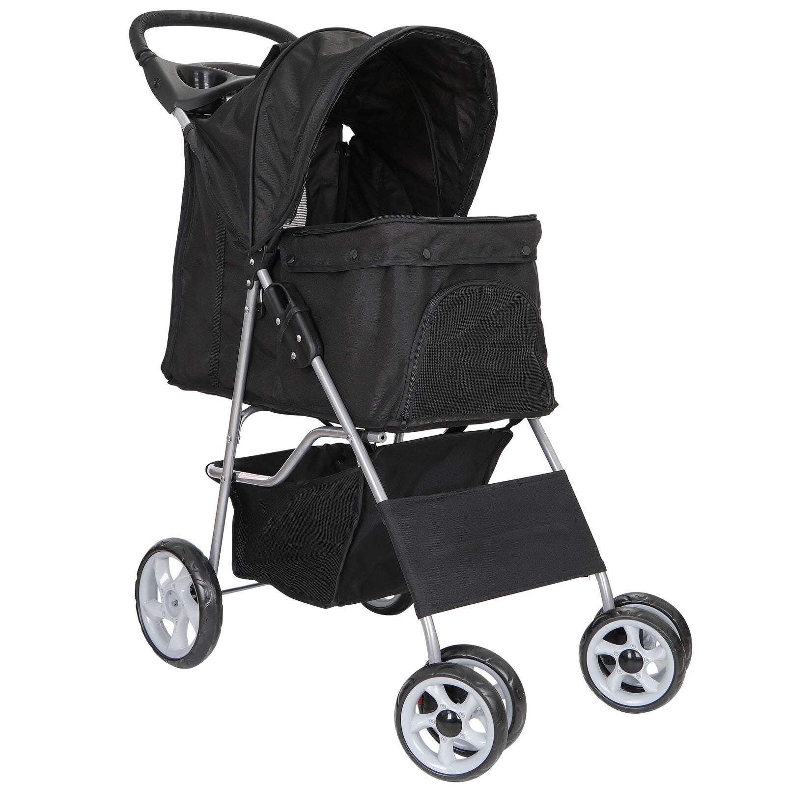 Portable Foldable Pet Stroller with Carrier Cart for Traveling with Dogs and Cats