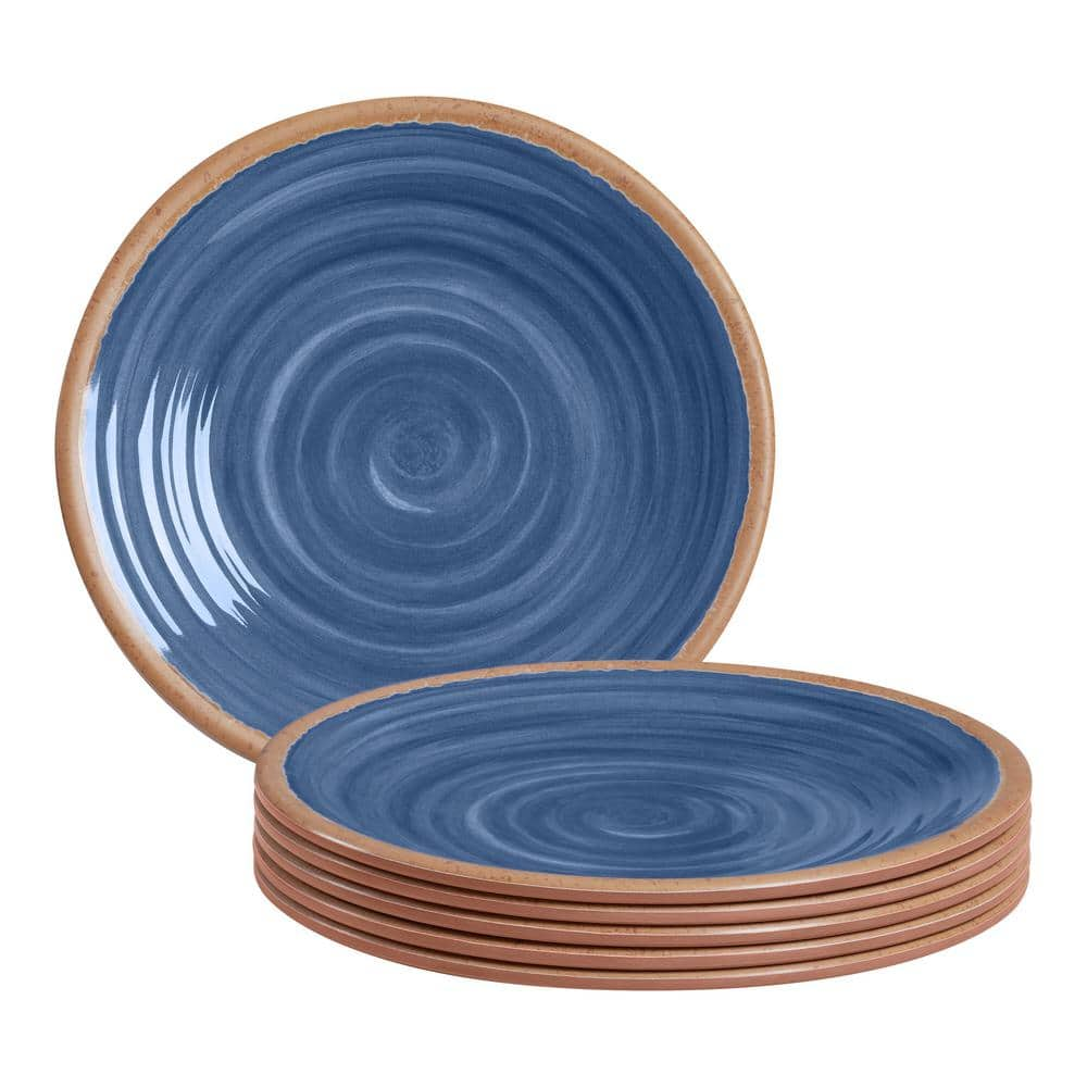 Home Decorators Collection Azria Melamine Salad Plates in Laguna Blue (Set of 6) PAN1085MSSLB