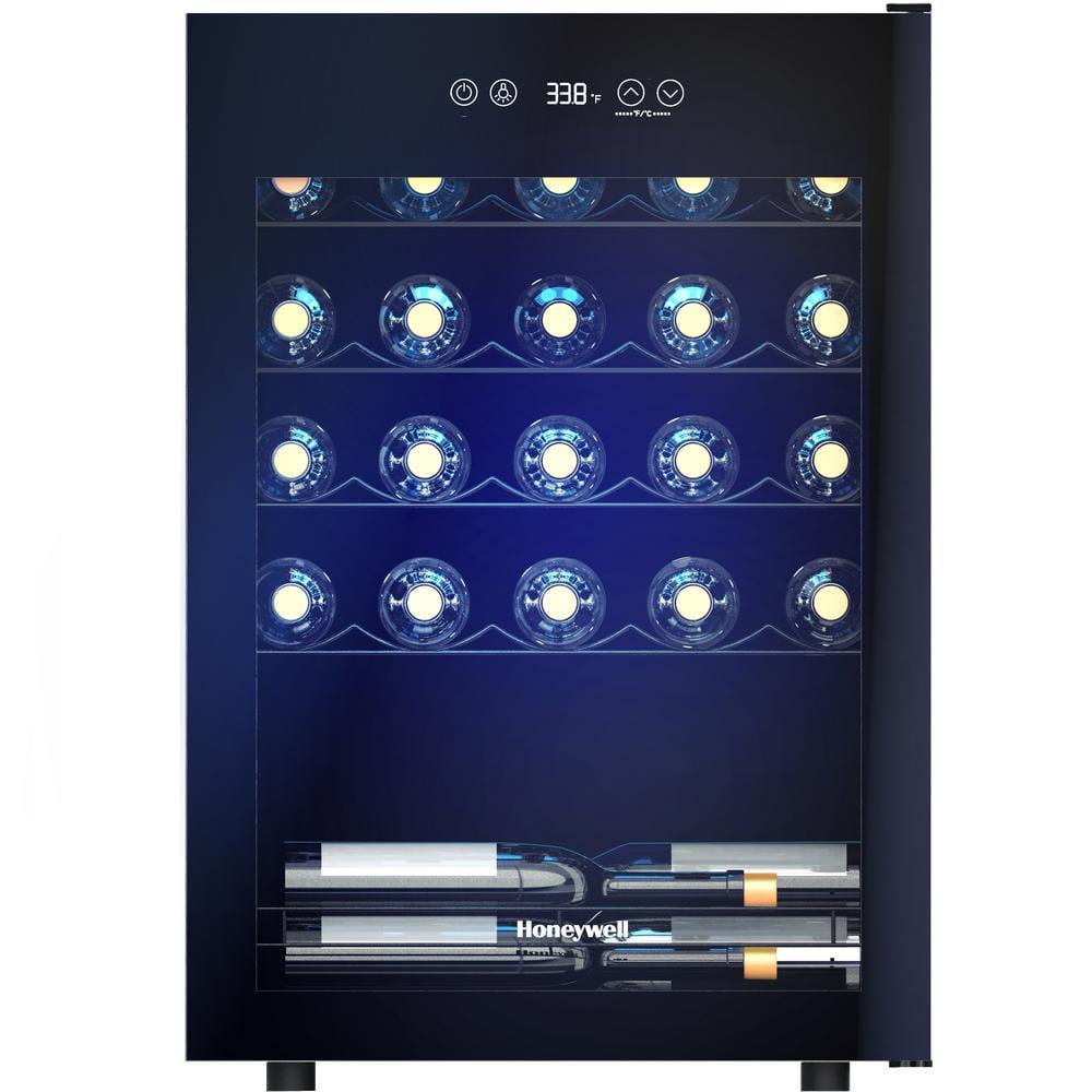 Honeywell 189 in 24Bottle Wine Cooler and 24Can Beverage Cooler in Black with Digital Thermostat