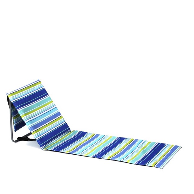 The Lakeside Collection Beach Lounger Portable Folding Chair Striped