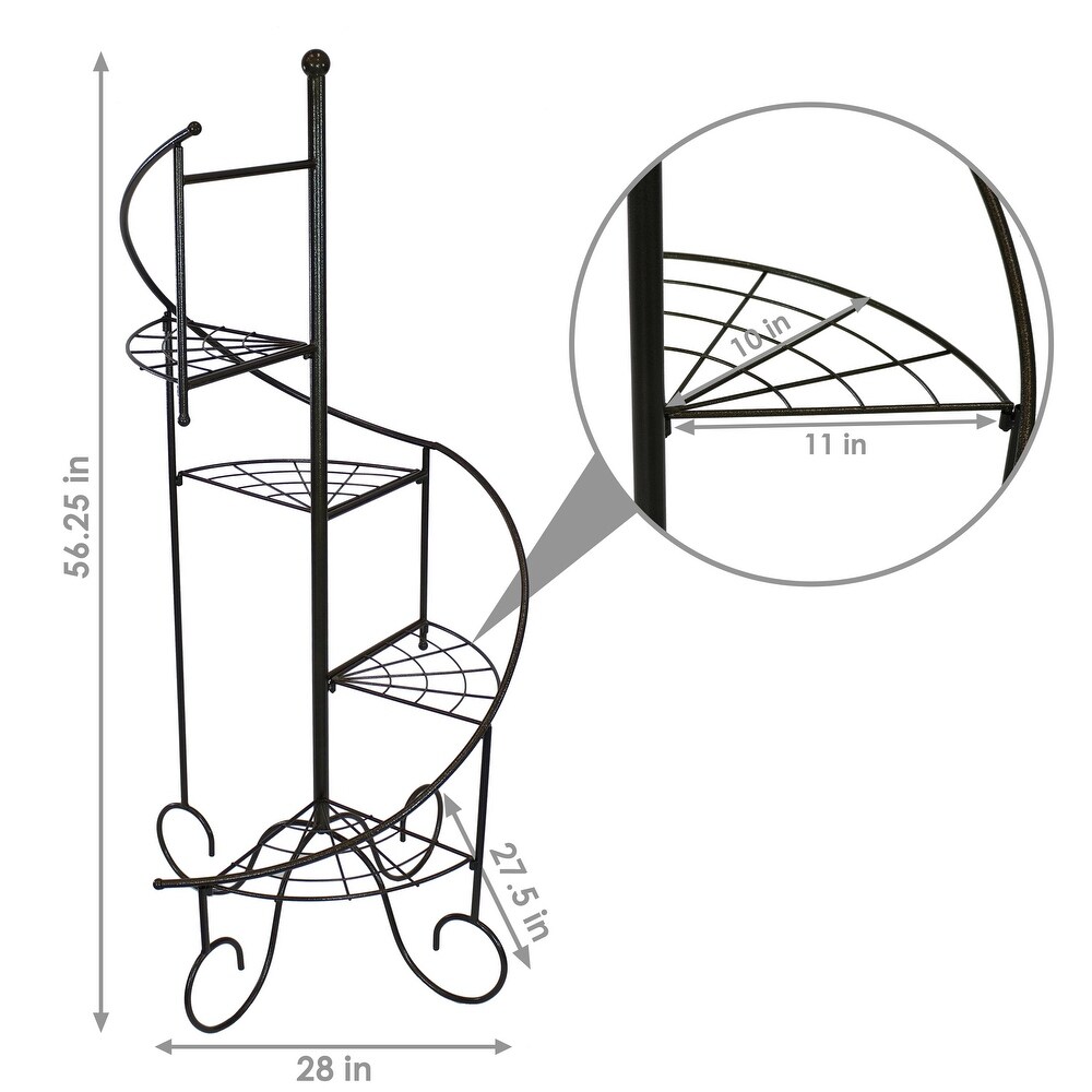 4 Tier Flower Plant Stand Metal Spiral Staircase Design   2 PK   56\