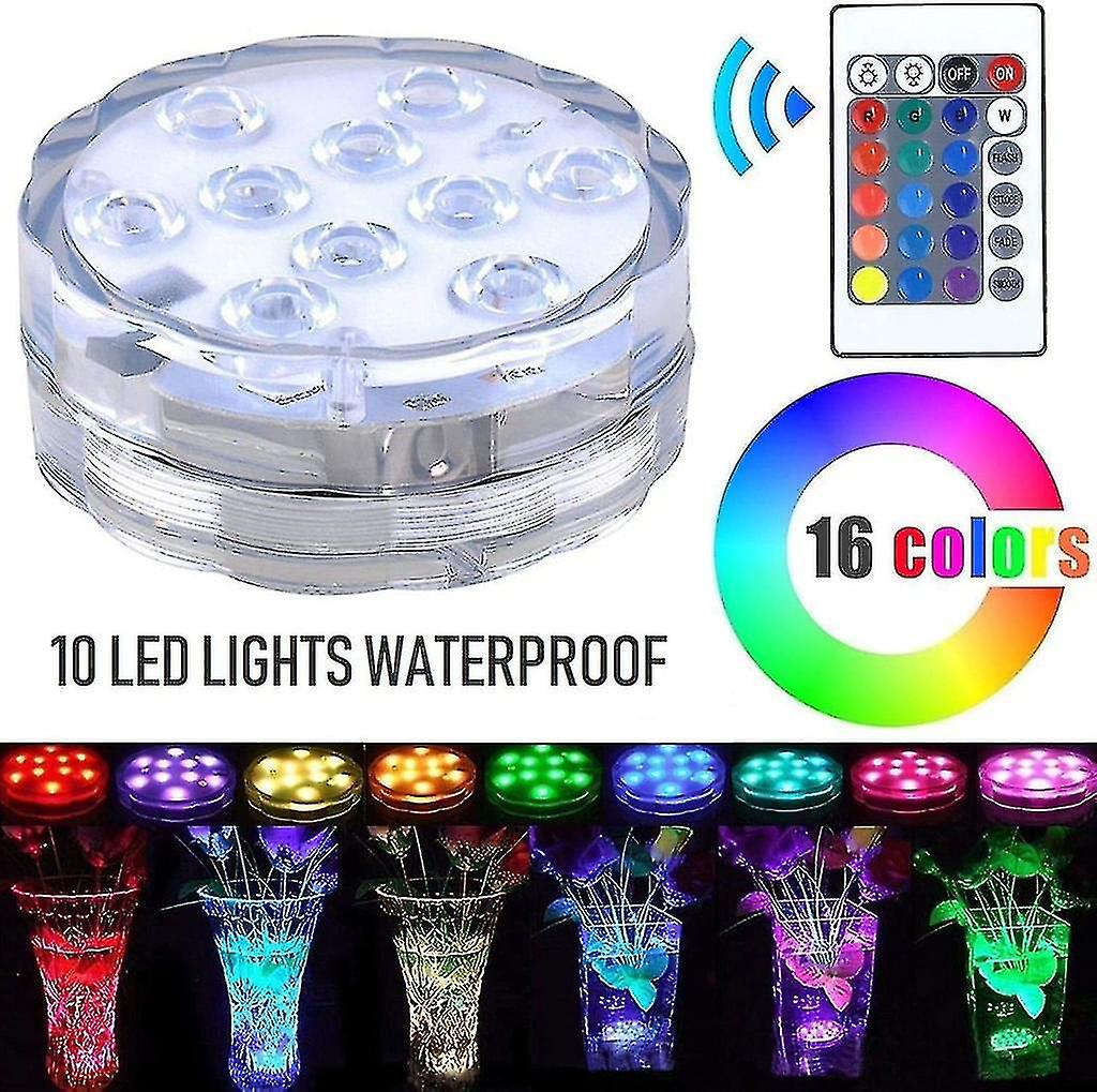 Underwater Led Light 4 Pieces With Remote Control， Waterproof