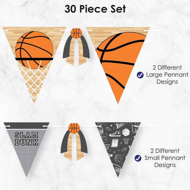 Big Dot Of Happiness Nothin x27 But Net Basketball Diy Baby Shower Or Birthday Party Pennant Garland Decoration Triangle Banner 30 Pieces