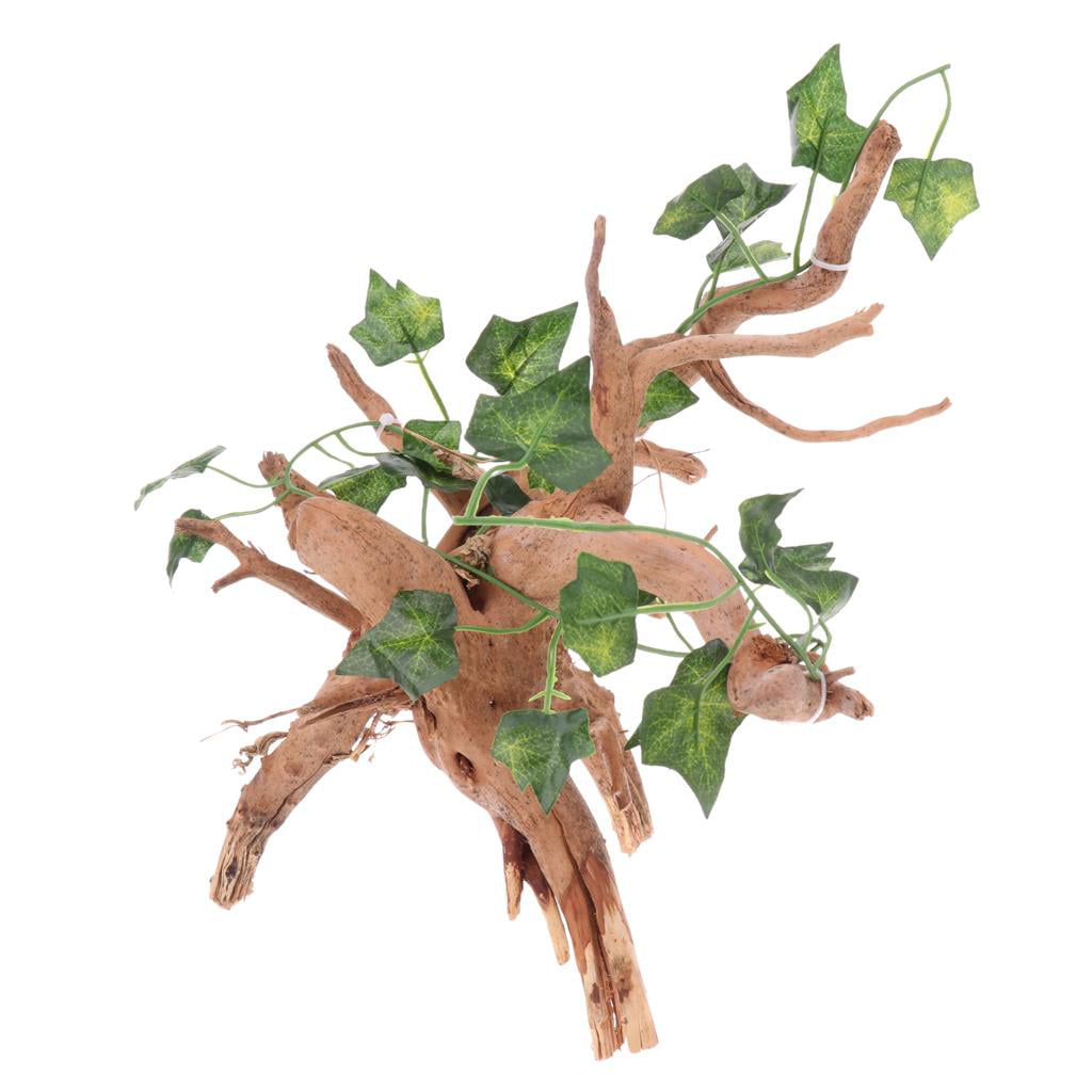 Wood and Ivy Vines Leaf Jungle Climber Vines Habitat Decor for Reptile