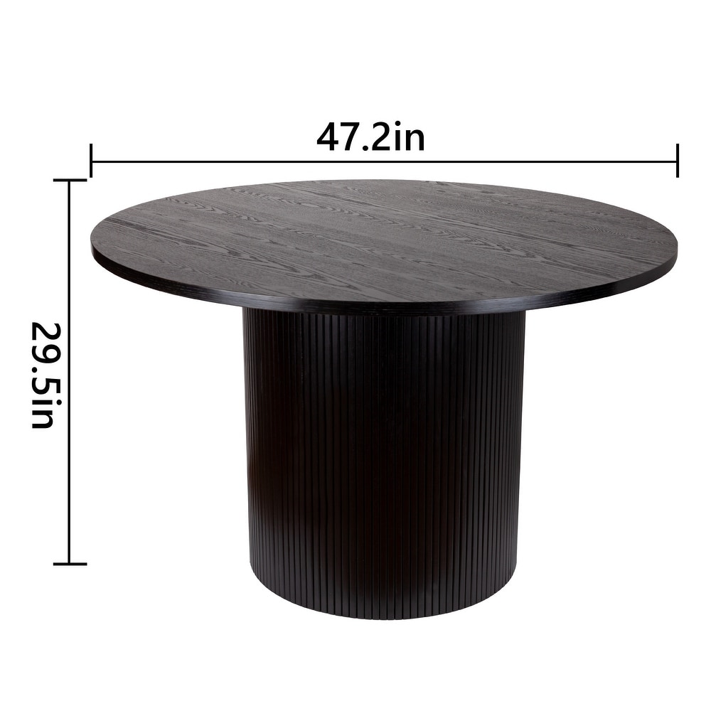 Round Fluted Pedestal Dining Table