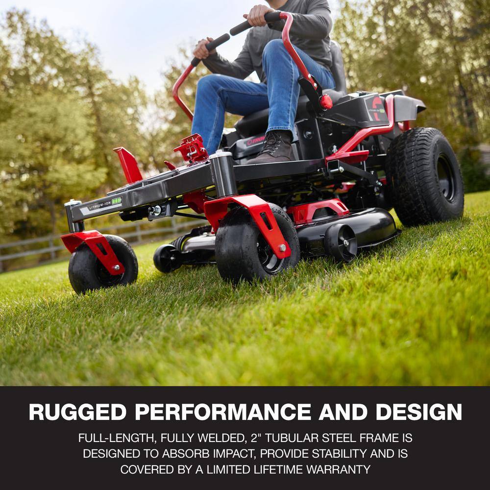 Troy-Bilt XP 42 in. 56-Volt MAX 60 Ah Battery Lithium-Ion Electric Drive Zero Turn Mower Mustang Z42E XP