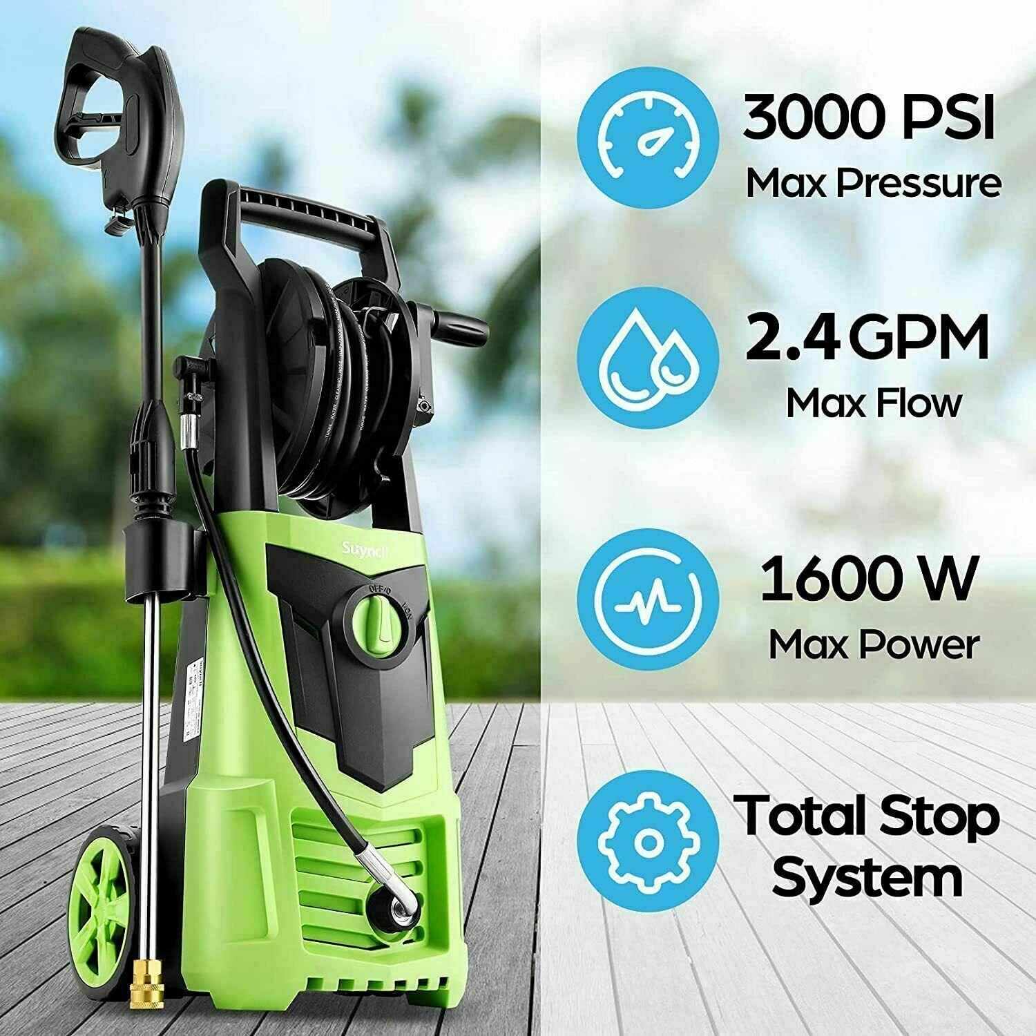 Suyncll Electric Pressure Washer 3000PSI, 2.4GPM High Power Washer Cleaner NEW