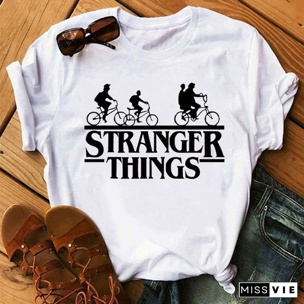 Hot Stranger Things Print T-Shirt Summer Casual Short Sleeve T Shirt Women Men Stranger Things Shirts