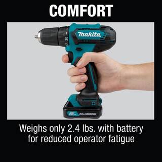 Makita 12V max CXT Lithium-Ion Cordless 38 in. Variable Speed Driver Drill Kit 2.0 Ah with Belt Clip and Tool Case FD09R1