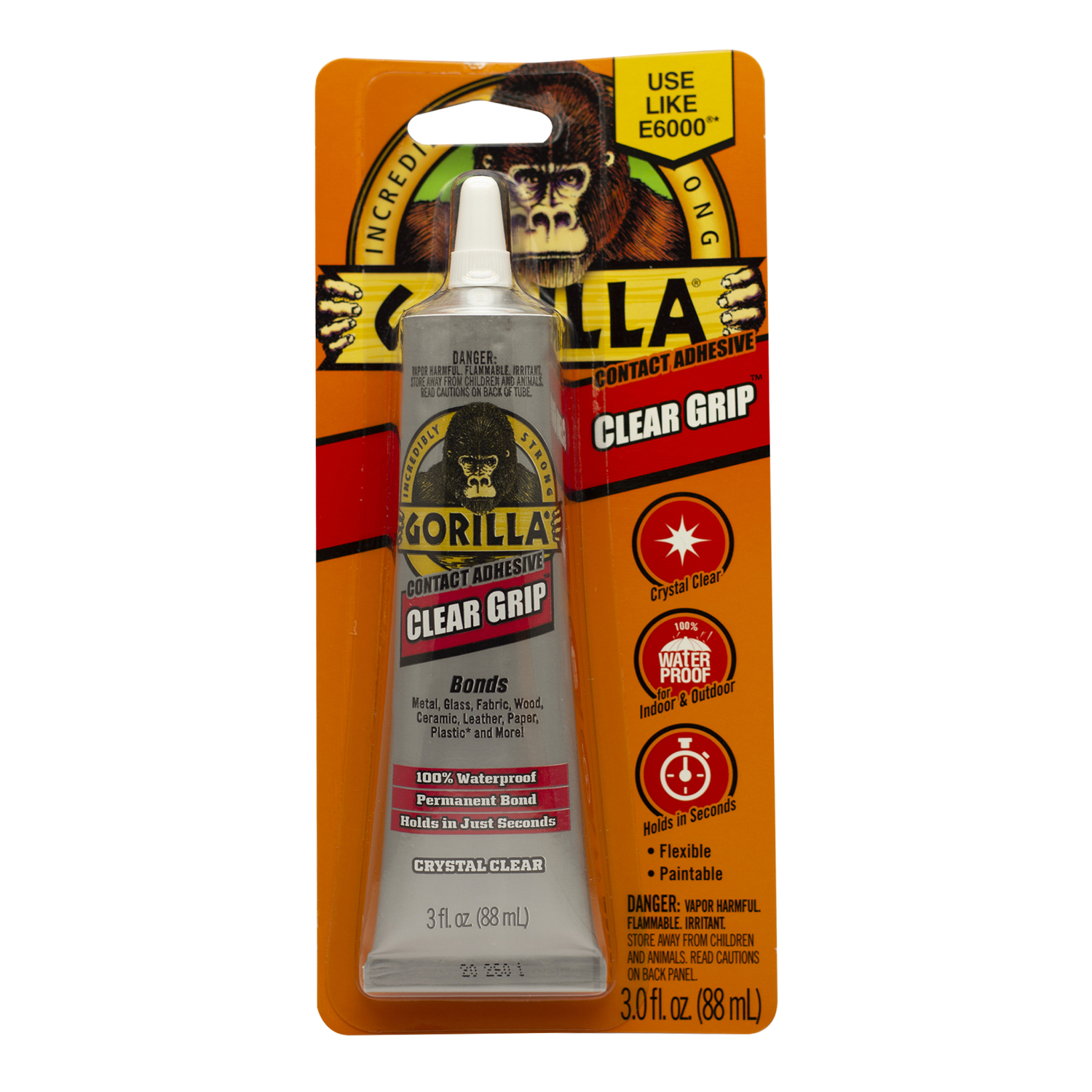 Gorilla Clear Grip High Strength Contact Adhesive 3 oz