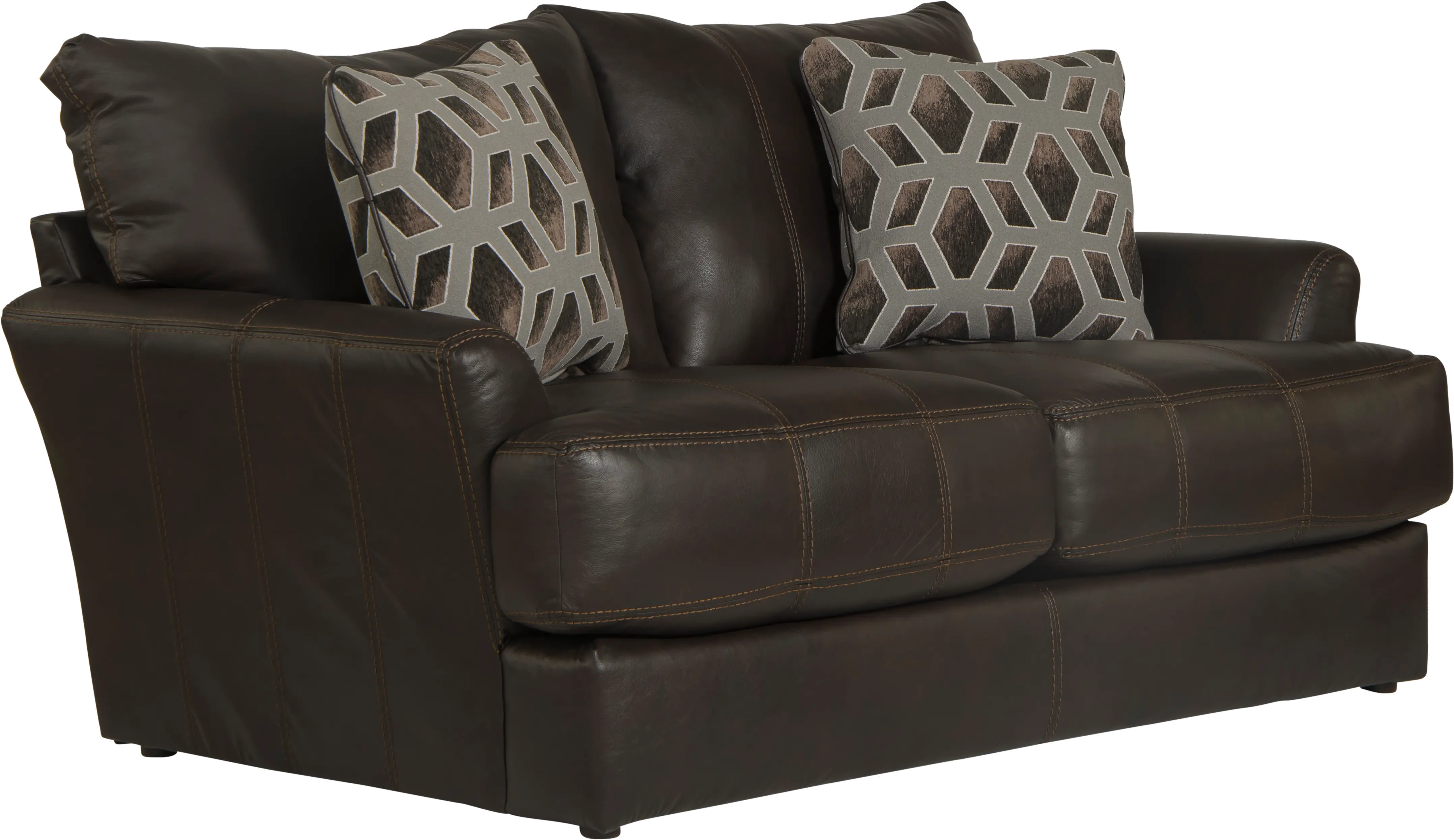 Prato Brown Leather Loveseat