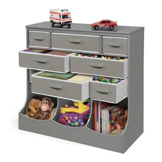 Badger Basket 37 in. H x 36.5 in. W x 15.75 in. D Gray MDF 11-Cube Organizer 98871