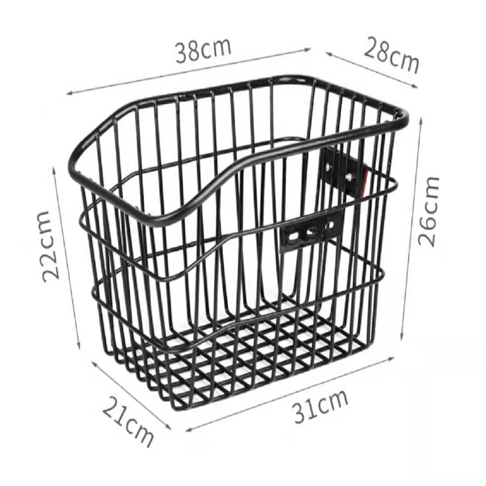 Bike Rear Basket with Bike Reflector Container Hanging Cycling Baskets for Accessories Durable with Mesh Bottom Easily Install Waterproof